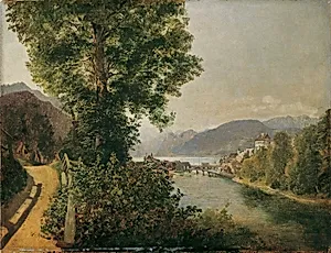 Blick von der Traun bei Gmunden auf den Traunsee
