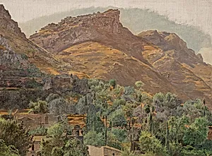 Blick zur Bergstadt Mola bei Taormina by Ferdinand Georg Waldmüller