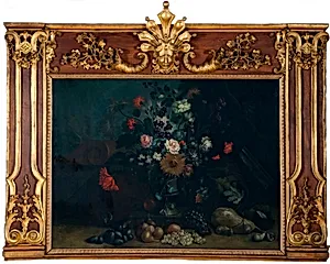 Blumenstillleben mit Sonnenblume und Flaschenkürbis