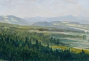 Böhmisches Mittelgebirge (aus der Mappe „16 Ansichten tschechischer Landschaften 'Česká krajina'“)