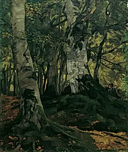 Buchenwald mit Liebespaar