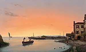Chioggia vor Sonnenaufgang by Giuseppe Canella der Ältere