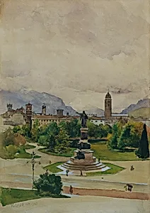 Danteplatz in Trient by Karl Friedrich Gsur