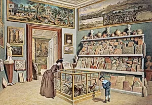 Das Apsiszimmer mit den römischen Ziegeln