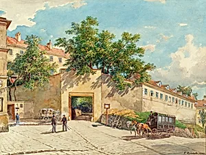 Das Polizei-Gefangenenhaus in der Theobaldgasse in Wien