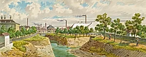 Der Hoblingersteg über den Wienfluss (Gaudenzdorf) by Franz Gerasch