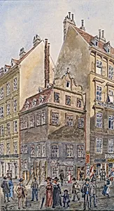 Der Salzgries in Wien (Ecke Tiefer Graben) by Gustav Korompay