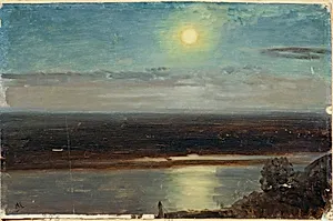 Die Donau mit dem Marchfeld bei Nacht
