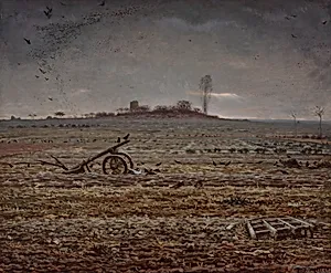 Die Ebene von Chailly mit Egge und Pflug by Jean-François Millet