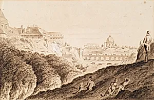 Die Hofburg mit Stadtgraben, Burgtor und Brücke