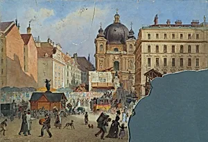 Die Peterskirche in Wien vom Graben aus gesehen