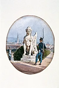 Ein Infanterist als Wachtposten vor dem Oberen Belvedere