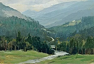 Erzgebirge (aus der Mappe „16 Ansichten tschechischer Landschaften 'Česká krajina'“)