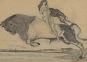 Europa auf dem Stier. Entwurf für ein Relief