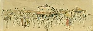 Fischmarkt in Point de Galle auf Ceylon (Sri Lanka)