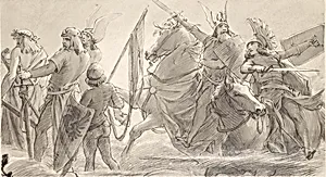 Germanen ziehen in die Schlacht