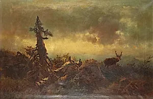 Hochebene mit Hirsch