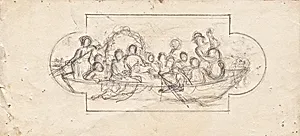 Hochzeitsfeier auf einem Boot by Franz von Matsch