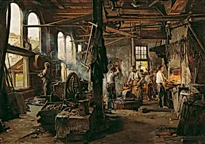 Interieur einer Hammerschmiede