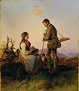 Jäger und Mädchen