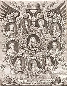 Joseph I. mit Eltern und Kurfürsten