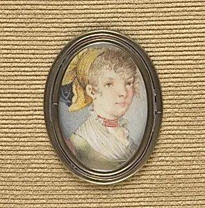 Junge Frau mit einer Korallenkette by Unbekannter Künstler