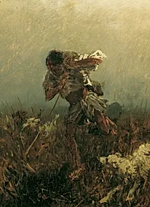 Junge von Hunden verfolgt