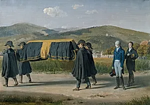 Kaiser Franz I. von Österreich folgt dem Sarg eines Armen by Peter Krafft