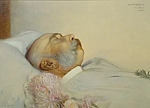 Kaiser Franz Joseph I. auf dem Sterbebett