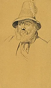 Kopfstudie zur "Szene aus dem Tiroler Freiheitskampf" by Peter Krafft