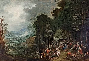 Landschaft mit Festgesellschaft