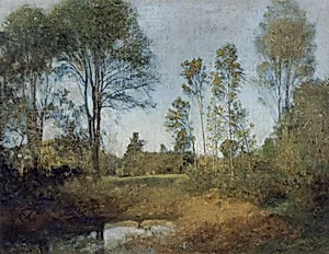 Landschaft mit Heuwagen