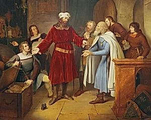 Leopold von Babenberg übergibt seine Schätze an die Wiener Bürger