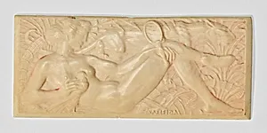Liegender weiblicher Akt mit Panther. Der Sehsinn