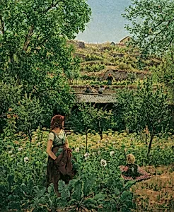 Mädchen im Mohn