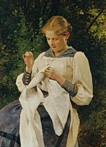 Mädchen mit Handarbeit (Marianne von Scheibenhof-Goriany)