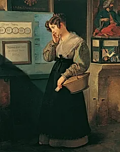 Mädchen vor dem Lotteriegewölbe