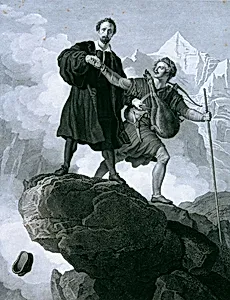 Manfred und der Gemsenjäger by Carl Heinrich Rahl