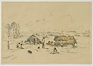 Maori-Dorf am Fluss Mangatawhiri, Auckland (Neuseeland) by Joseph Selleny
