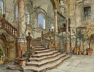 Marmortreppe im Palazzo Bonagia in Palermo