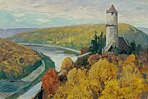 Moldau (aus der Mappe „16 Ansichten tschechischer Landschaften 'Česká krajina'“)