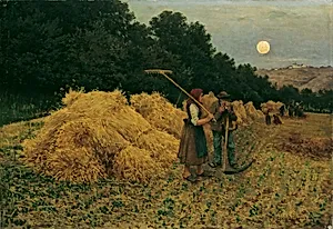 Mondaufgang nach der Ernte I