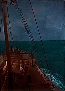 Nächtliche Fahrt im Mittelmeer by Emil Orlik