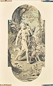 Nackter Jüngling mit Bogen und erlegtem Reiher (Allegorie der Reiherjagd)