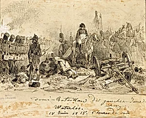 Napoleon bei der Schlach von Waterloo