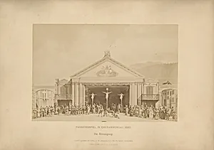 Passionsspiel von Ober-Ammergau - Die Kreuzigung by Johannes Bernhard