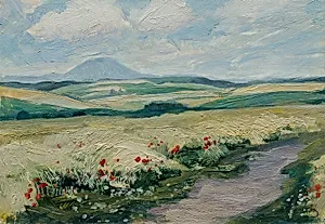 Podřipsko (aus der Mappe „16 Ansichten tschechischer Landschaften 'Česká krajina'“)