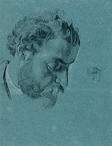 Porträtstudie zu "David mit dem Haupt Goliaths"