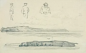 Skizze mit Felslandschaft