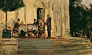 Souper auf der Terrasse der Badenburg im Nymphenburger Schloßpark